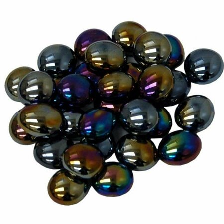 TIME2PLAY GlassStonesTube - Black Opal Iridized, Board Gaming Stone - 40 Piece TI2740293